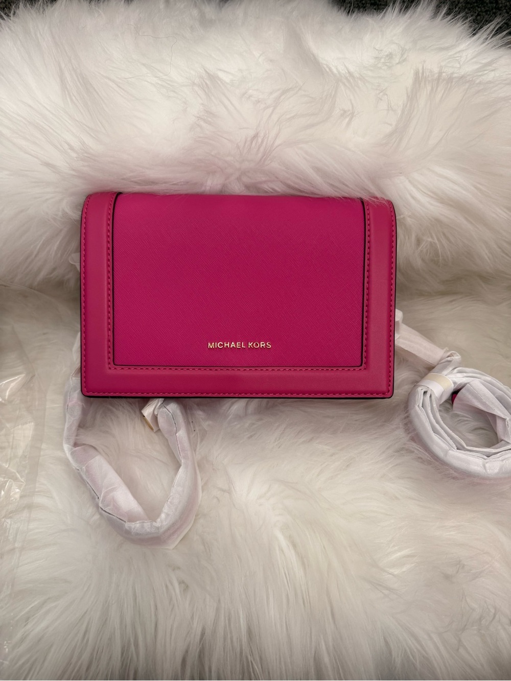 MICHAEL KORS French Pink Saffiano Leather Crossbody NWT